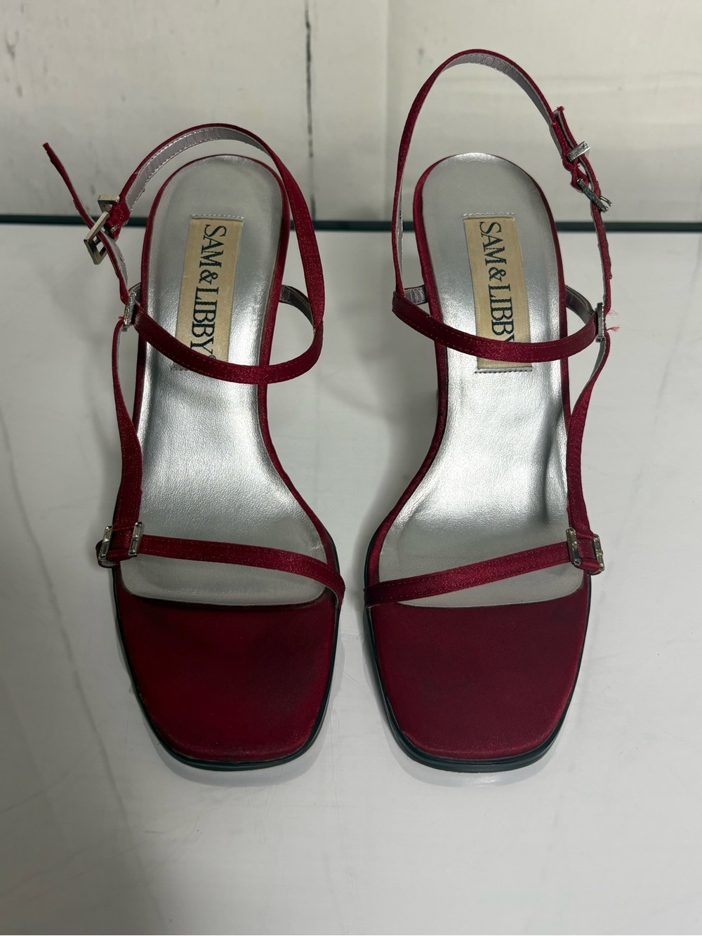 Sam & Libby Burgundy Strappy Slingback Sandals